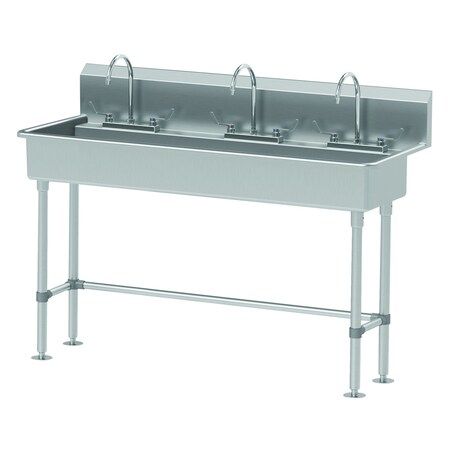 Advance Tabco Free Standing Multi-Station Hand Wash Sink with Rear Deck 60"W x 23"D x 29-1/2"H (overall) FC-FMD-60-F